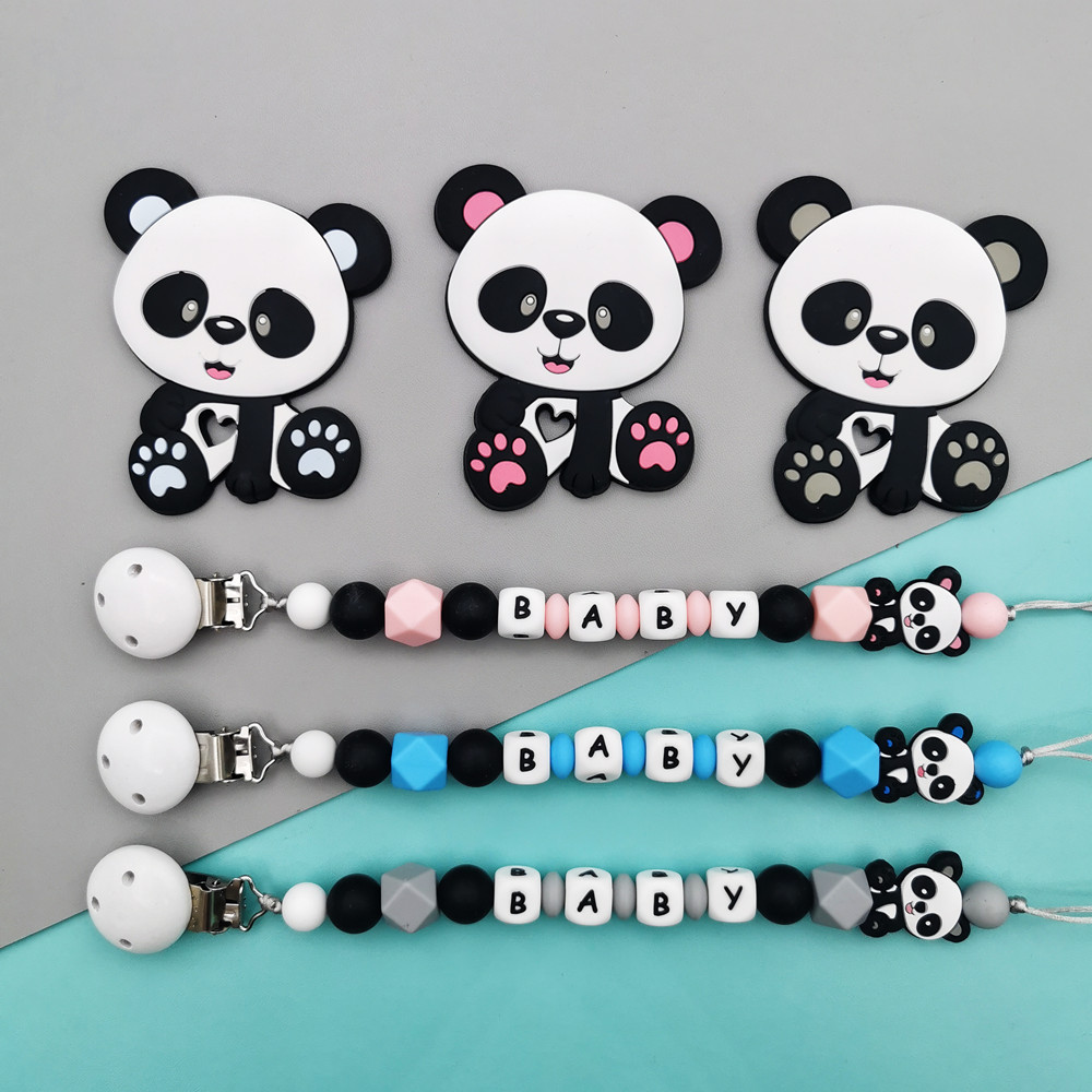 Baby Food Teether - Panda Customized English Silicone Letter Name