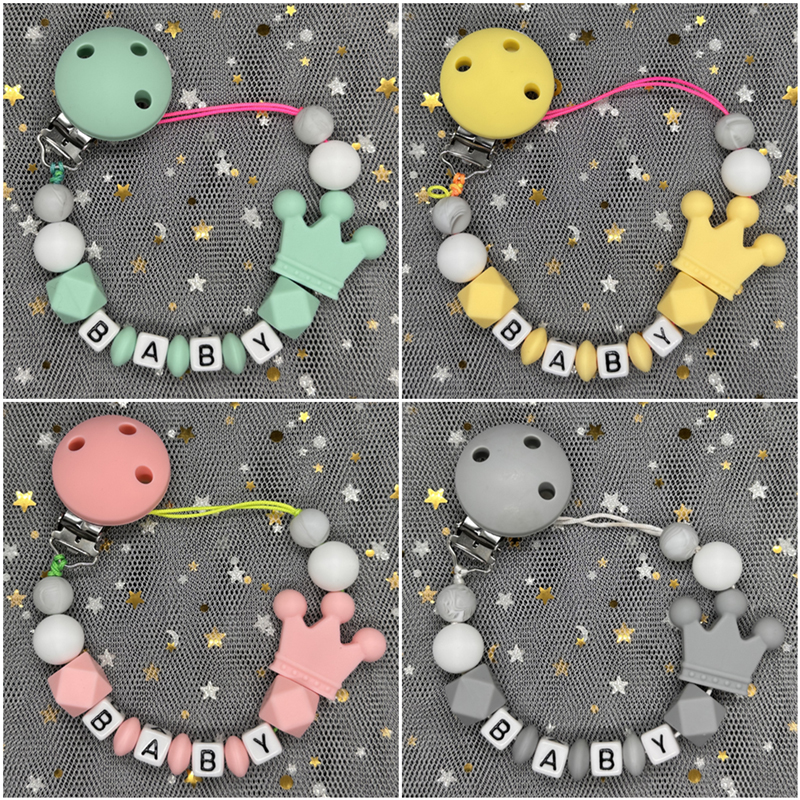 Baby Food Teether - Custom Name Silicone Baby Pacifier Clips