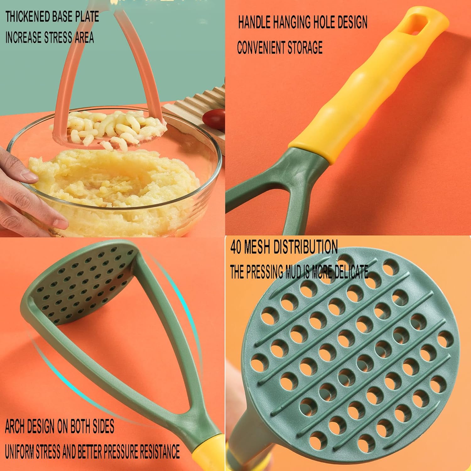 2pcs Potato Masher Manual Mash - Baby Food With Avocado 评论和价格