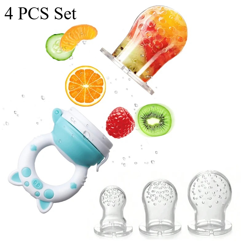 4pcs/set Silicone Fruit & Vege - Baby Food Teether 评论和价格