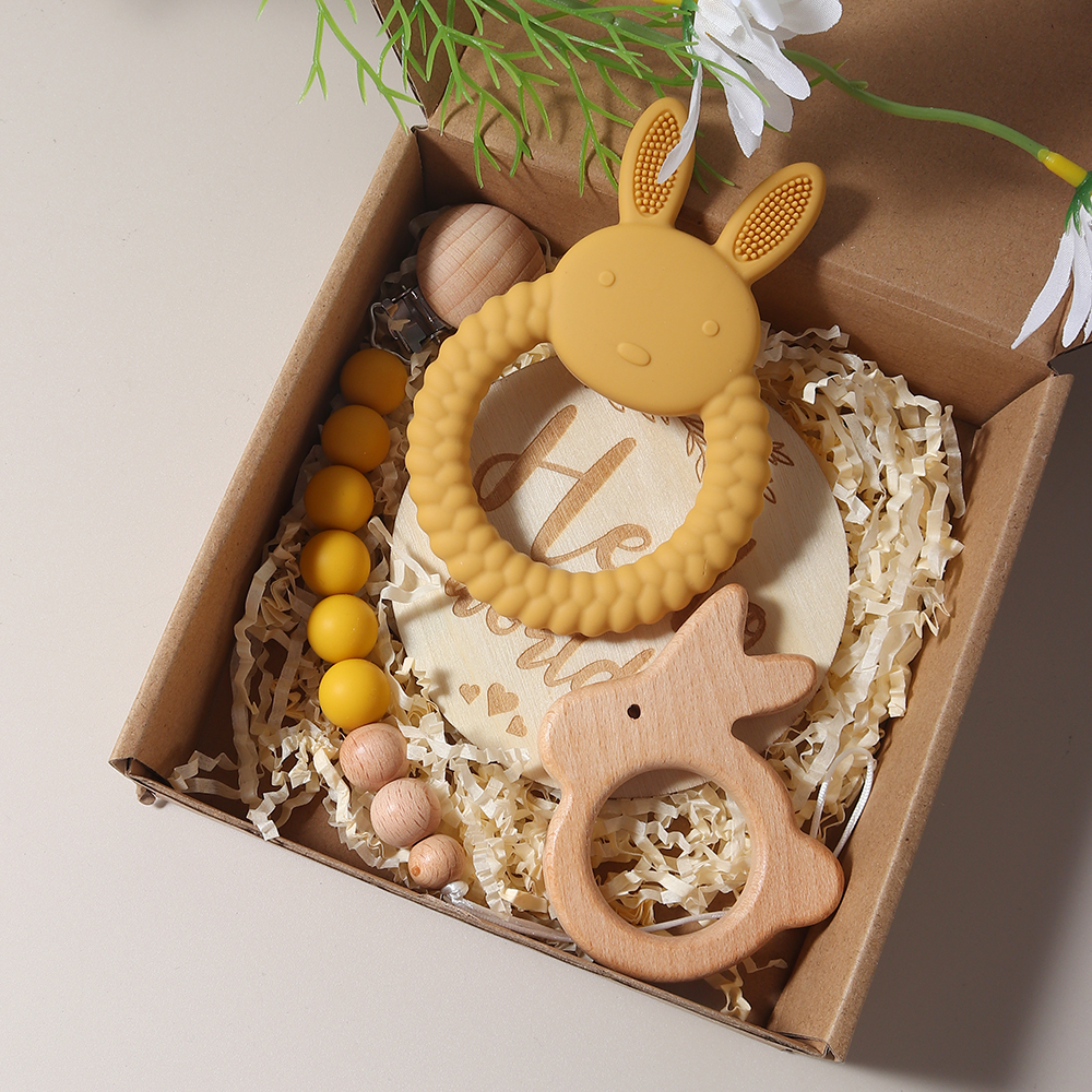 New born baby gift set silicon - Baby Food Teether 评论和价格